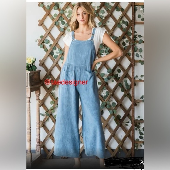 HEYSON Full Size Mineral-Washed Oversized Jumpsuit with Pockets